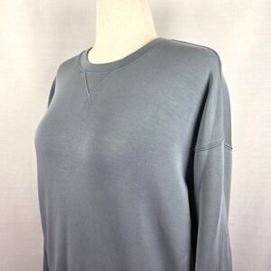 Spanx AirEssentials Lightweight Crew Neck Long Sleeve Pullover Blue Womens Small